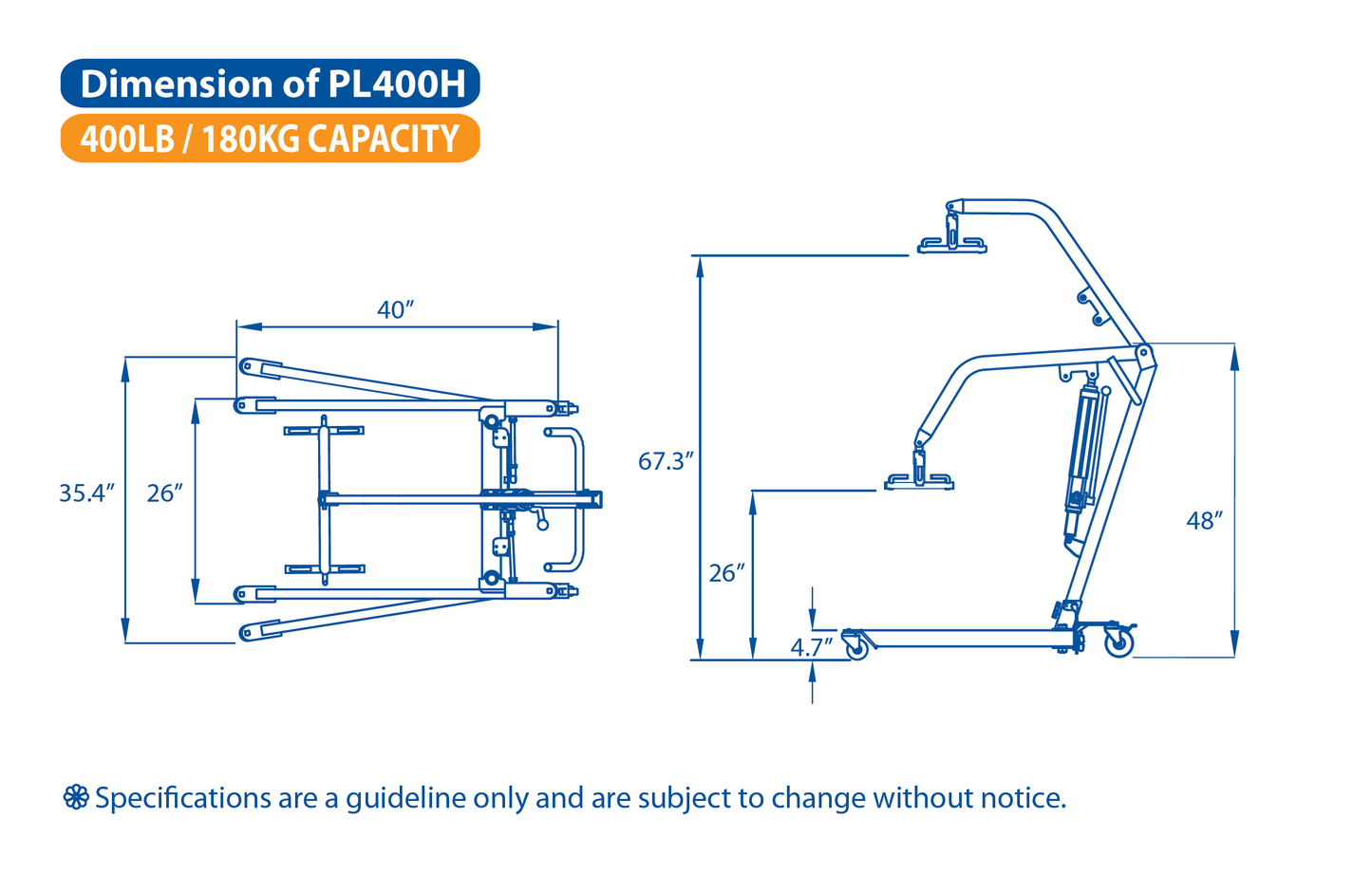 PL400H- Hydraulic Patient Lift